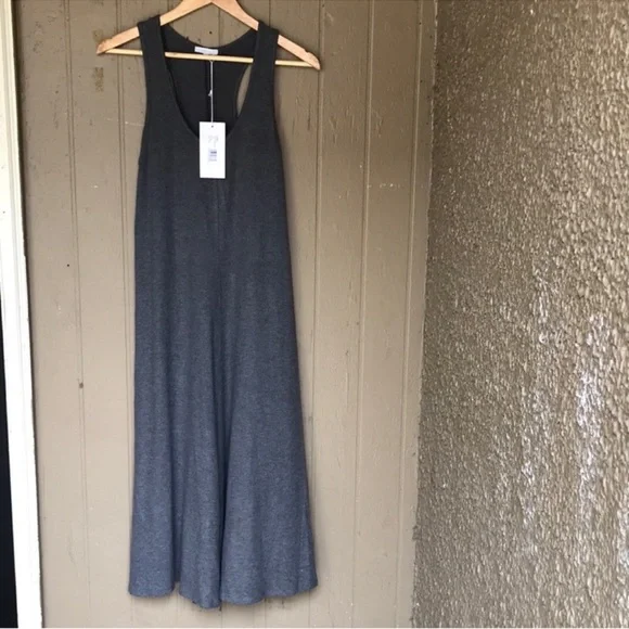 Johnny Was Calme throw on cozy Gray Sleeveless Midi Dress